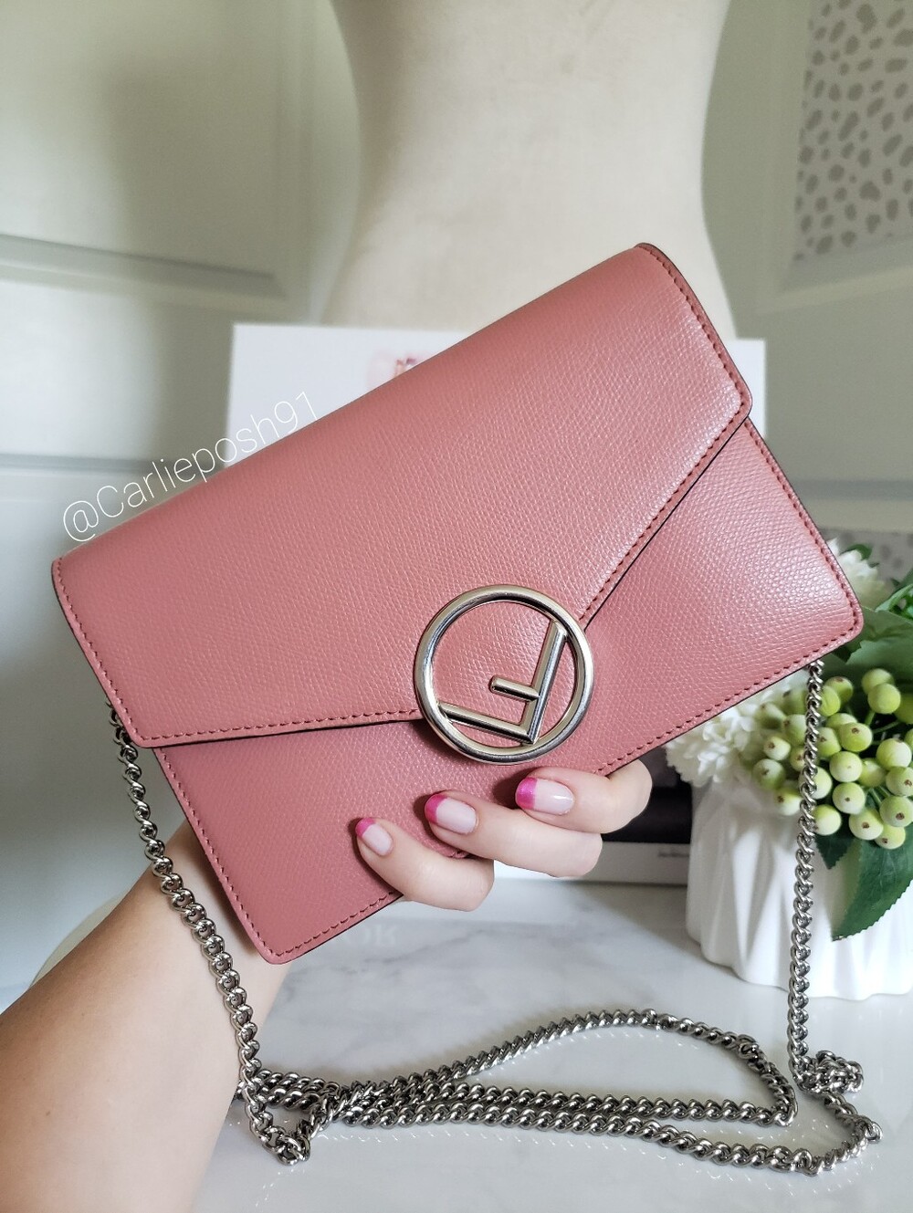 Authentic Pre-owned Fendi Vitello Cruise F-Is Medium Envelope Crossbody Bag